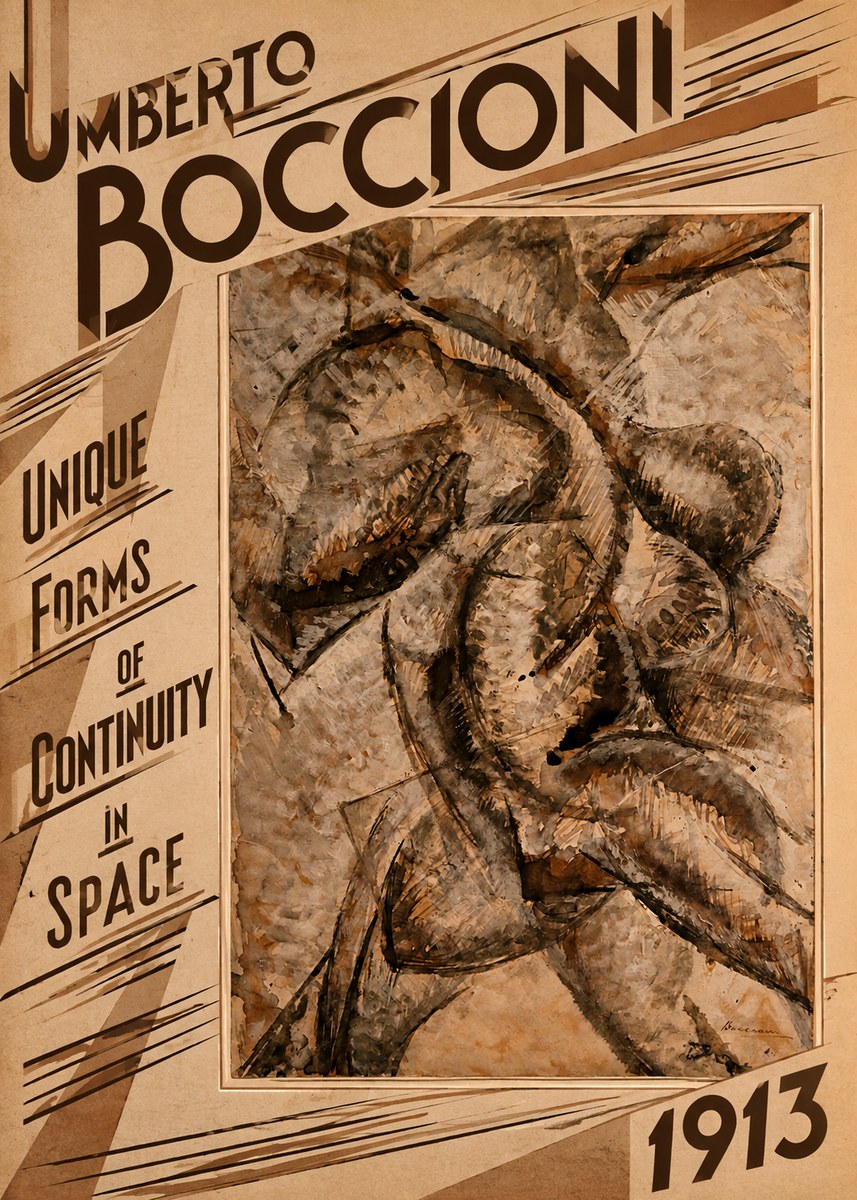 Umberto Boccioni Unique Forms of Continuity in Space No4 - Poszter