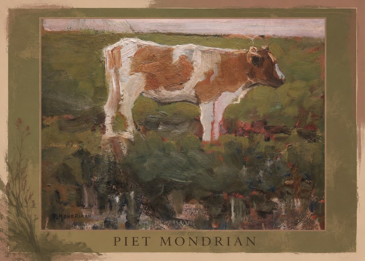 Piet Mondrian Cow No1 - Poszter