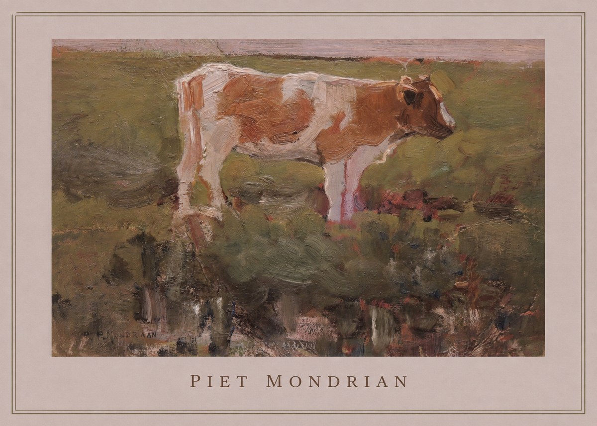 Piet Mondrian Cow No3 - Poszter