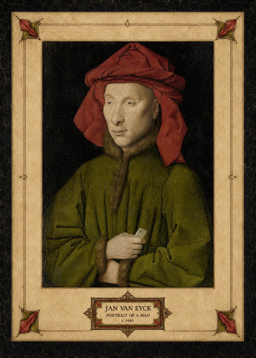 Jan van Eyck Portrait of a Man I No3 - Poszter
