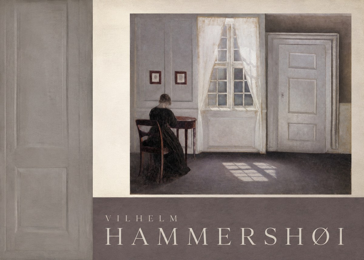 Vilhelm Hammershøi Interior with a Woman at a Table No6 - Poszter