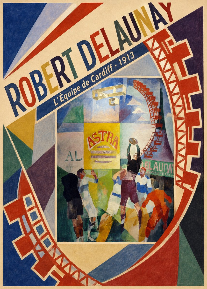 Robert Delaunay L'équipe De Cardiff - 1913 No4 - Poszter