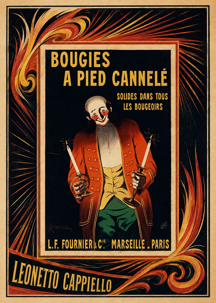 Leonetto Cappiello Bougies a Pied Cannelé No4 - Poszter