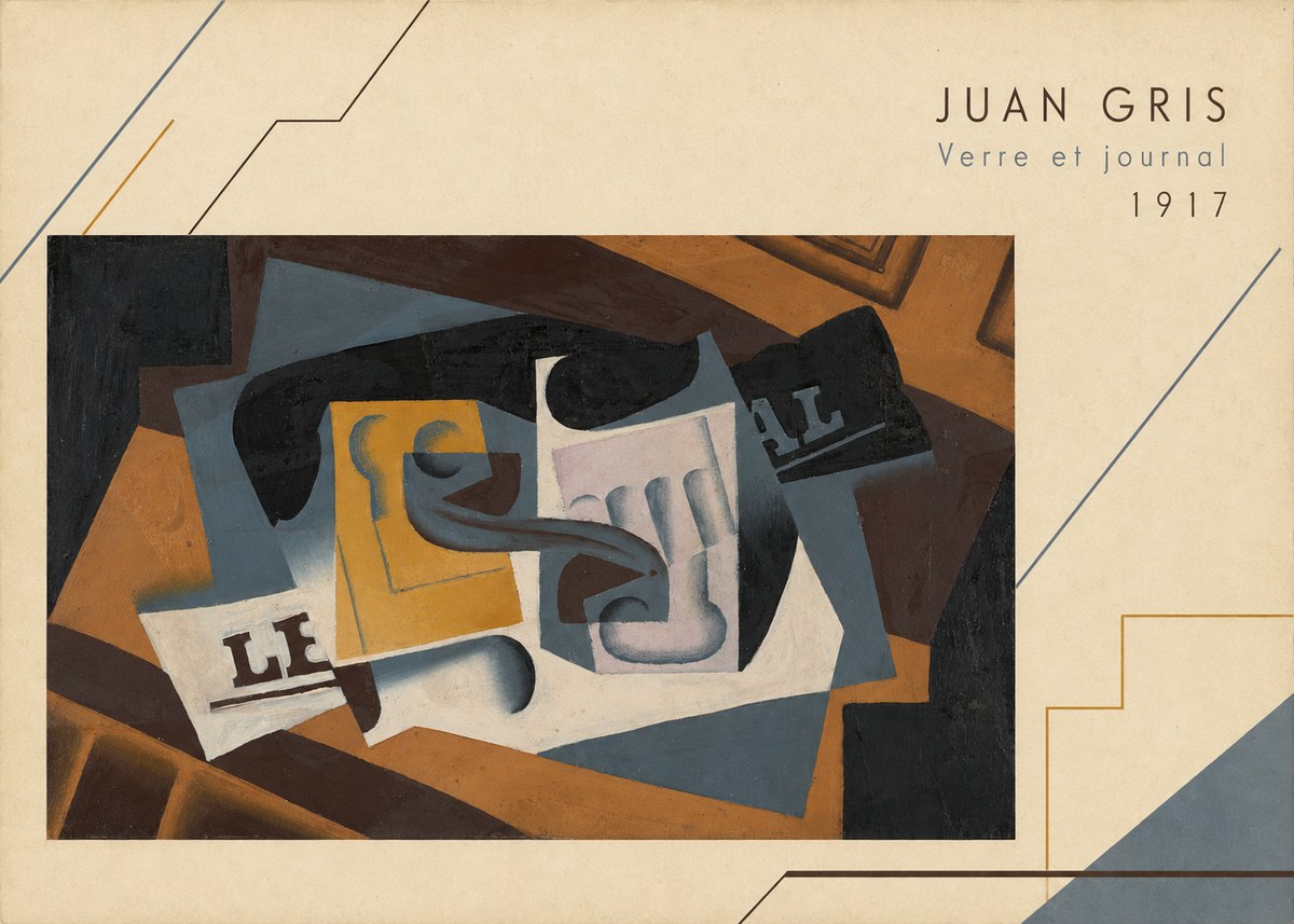 Juan Gris Verre Et Journal No3 - Poszter