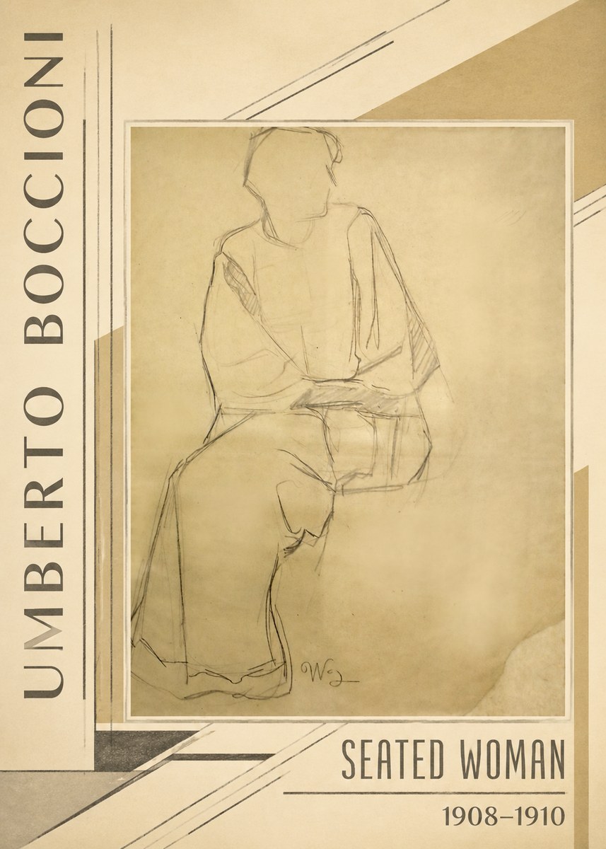 Umberto Boccioni Seated Woman No2 - Poszter