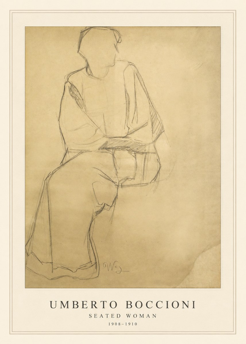 Umberto Boccioni Seated Woman No4 - Poszter