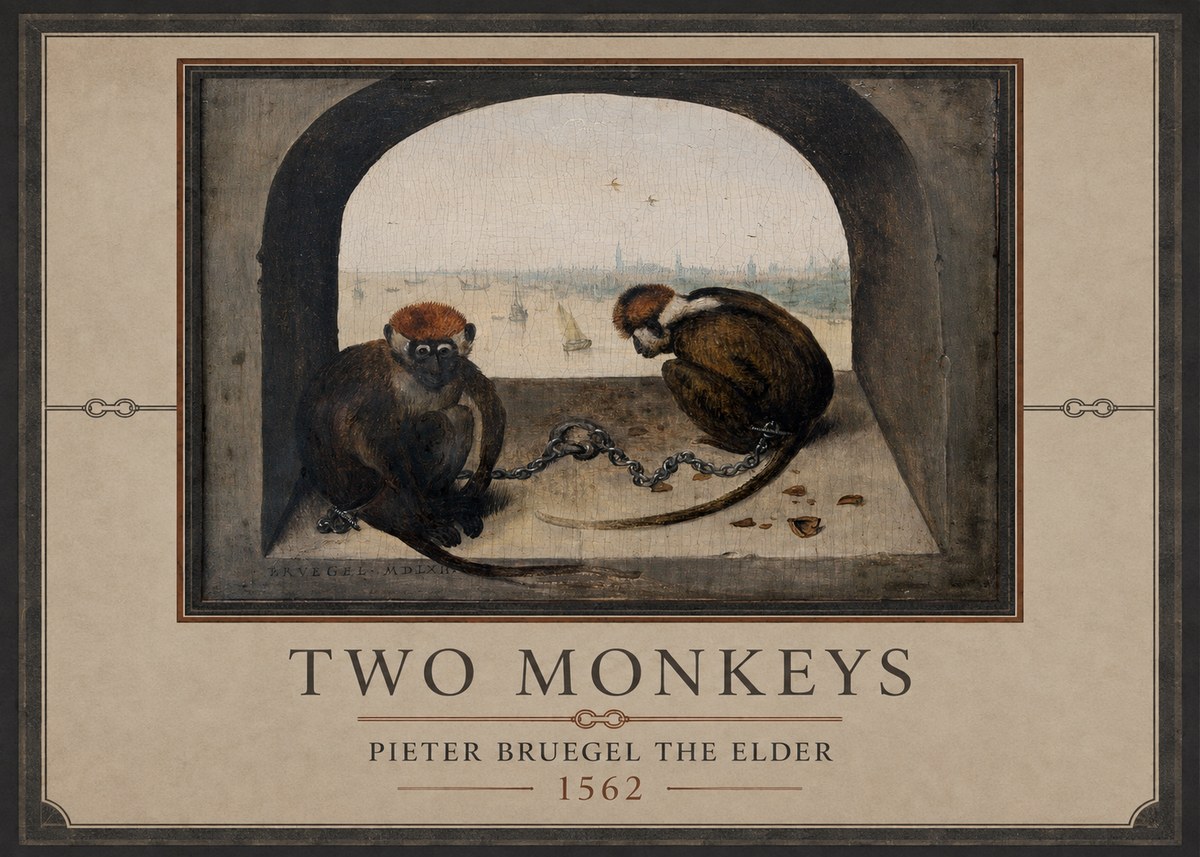 Pieter Bruegel Two Monkeys II No1 - Poszter