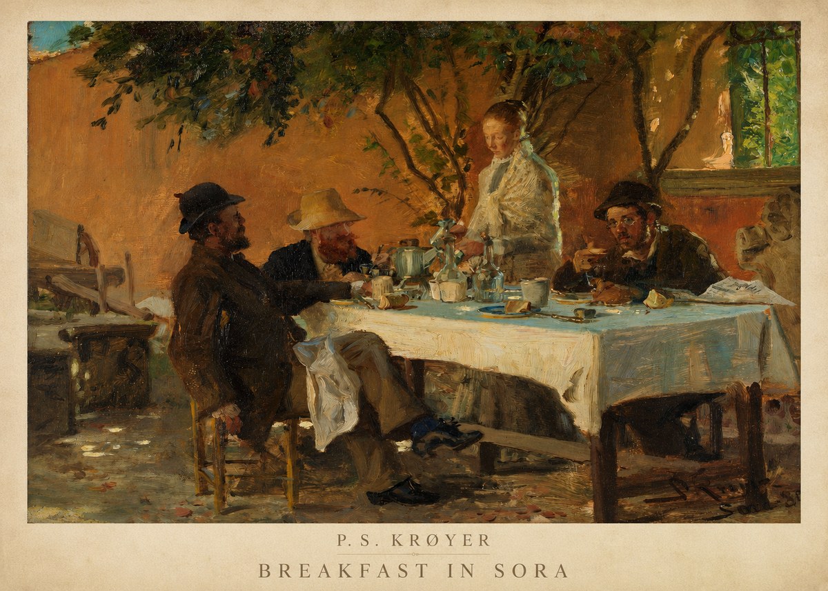 P.S. Krøyer Breakfast in Sora No3 - Poszter