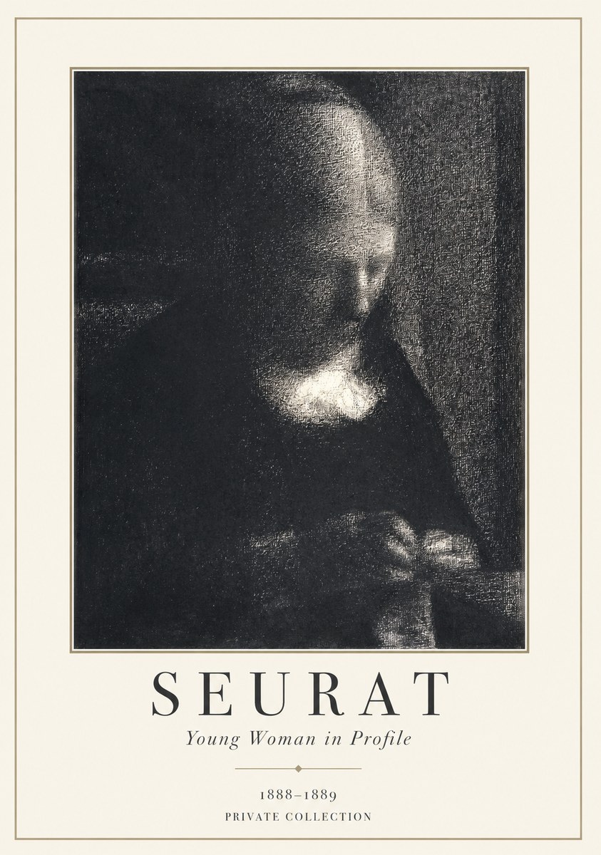Seurat Young Woman in Profile No1 - Poszter