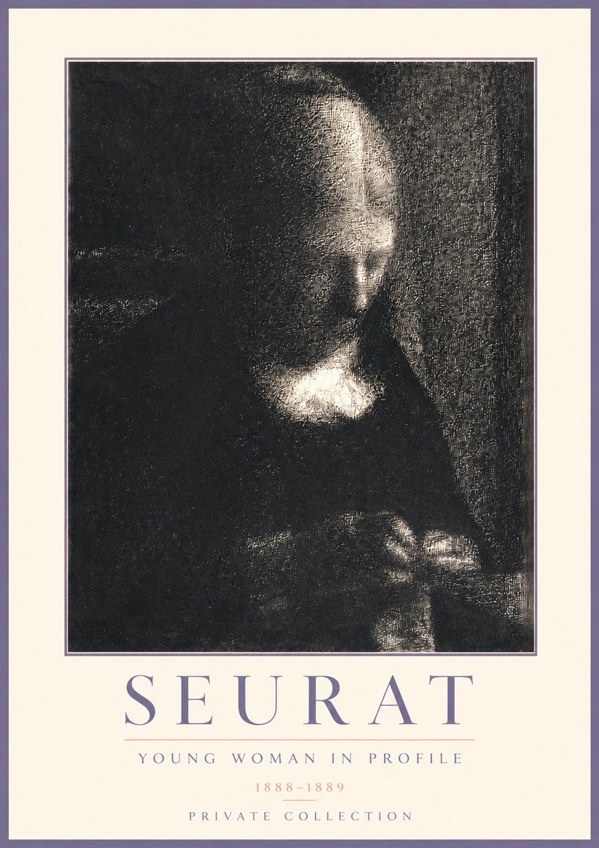 Seurat Young Woman in Profile No3 - Poszter