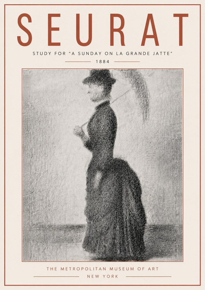 Seurat Study for "a Sunday on La Grande Jatte" No6 - Poszter