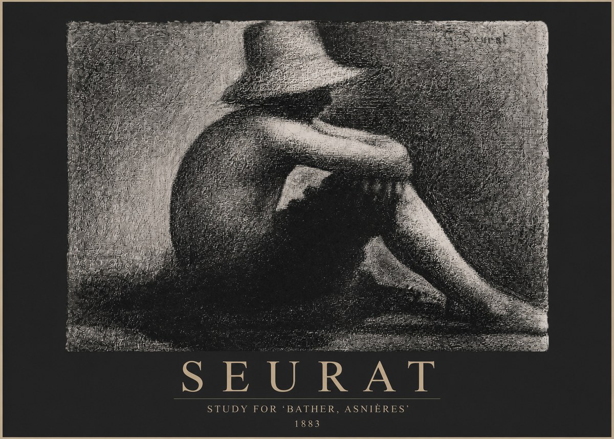 Seurat Study for 'Bather, Asnières' No4 - Poszter