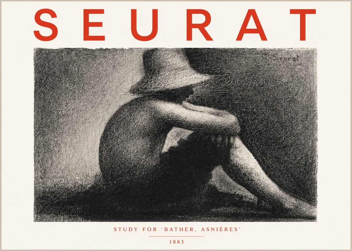 Seurat Study for 'Bather, Asnières' No5 - Poszter