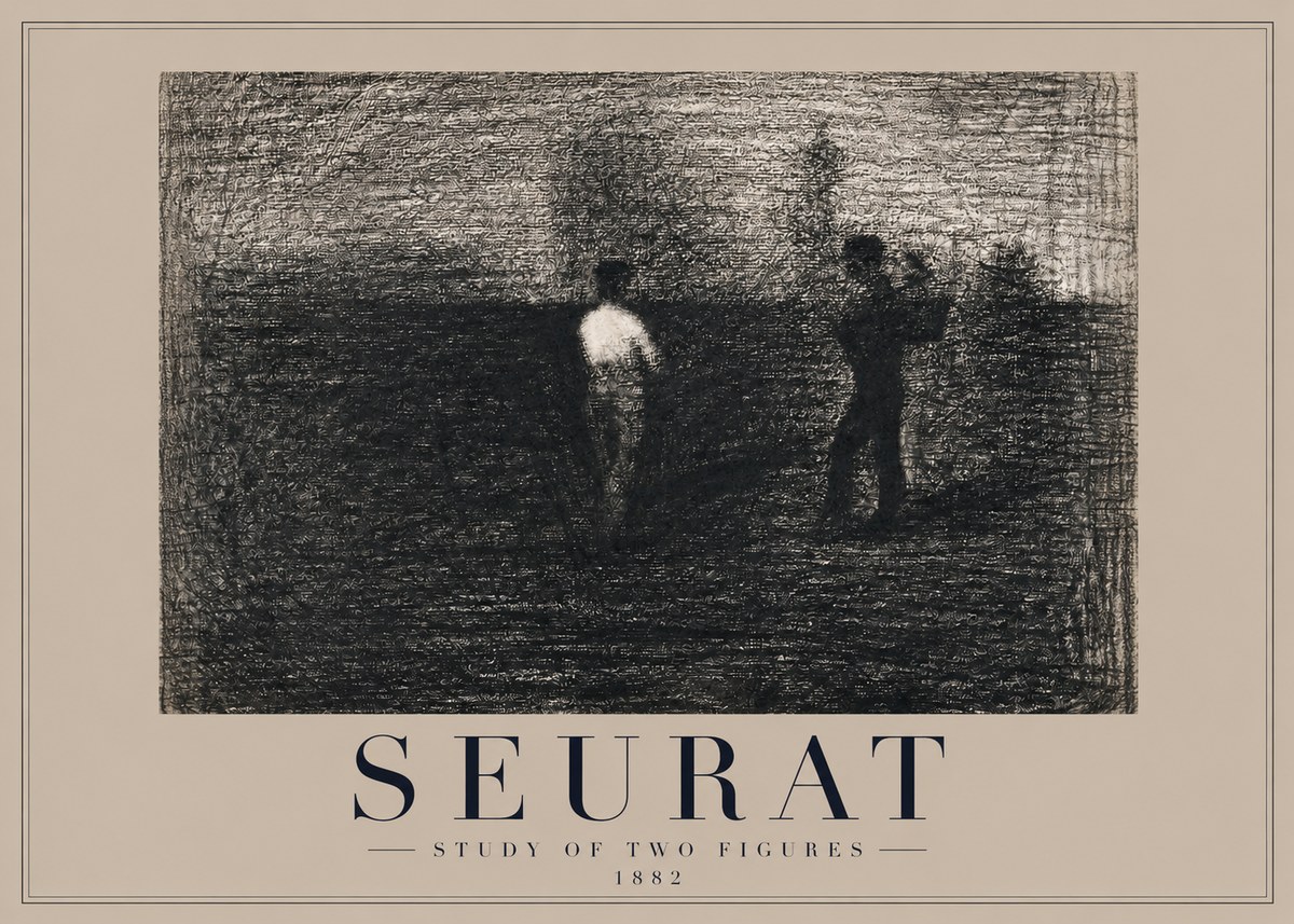 Seurat Study of Two Figures No2 - Poszter