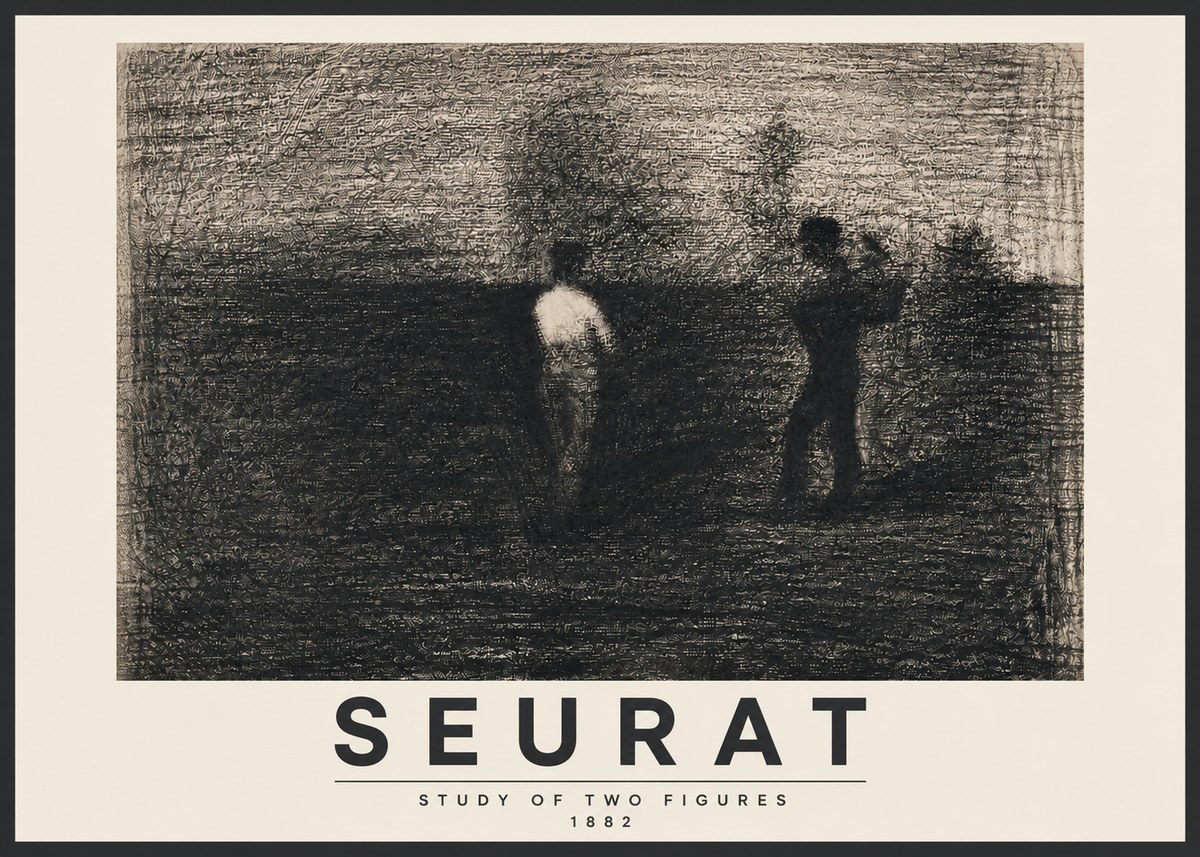 Seurat Study of Two Figures No3 - Poszter