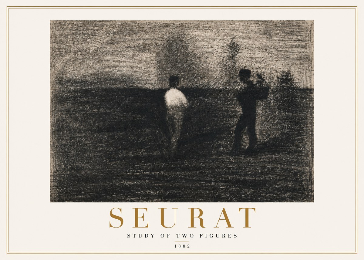 Seurat Study of Two Figures No4 - Poszter