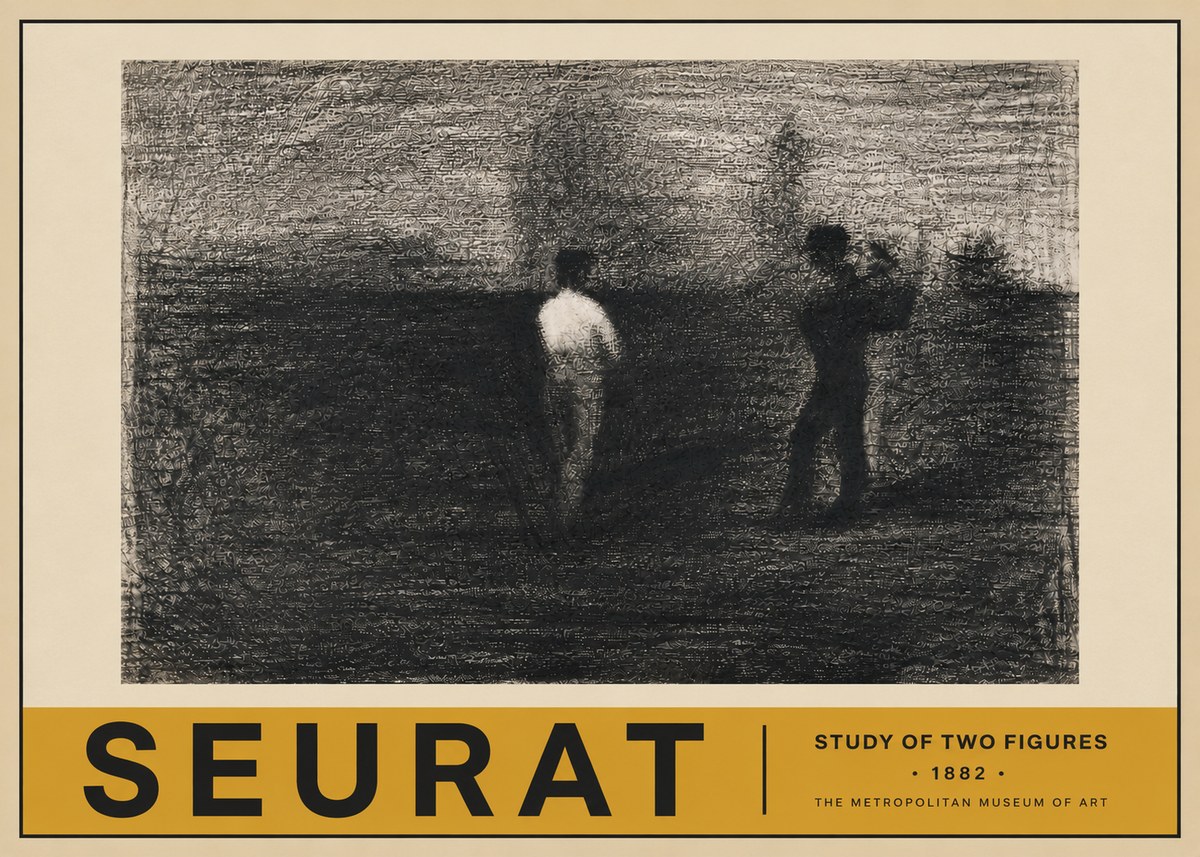 Seurat Study of Two Figures No5 - Poszter
