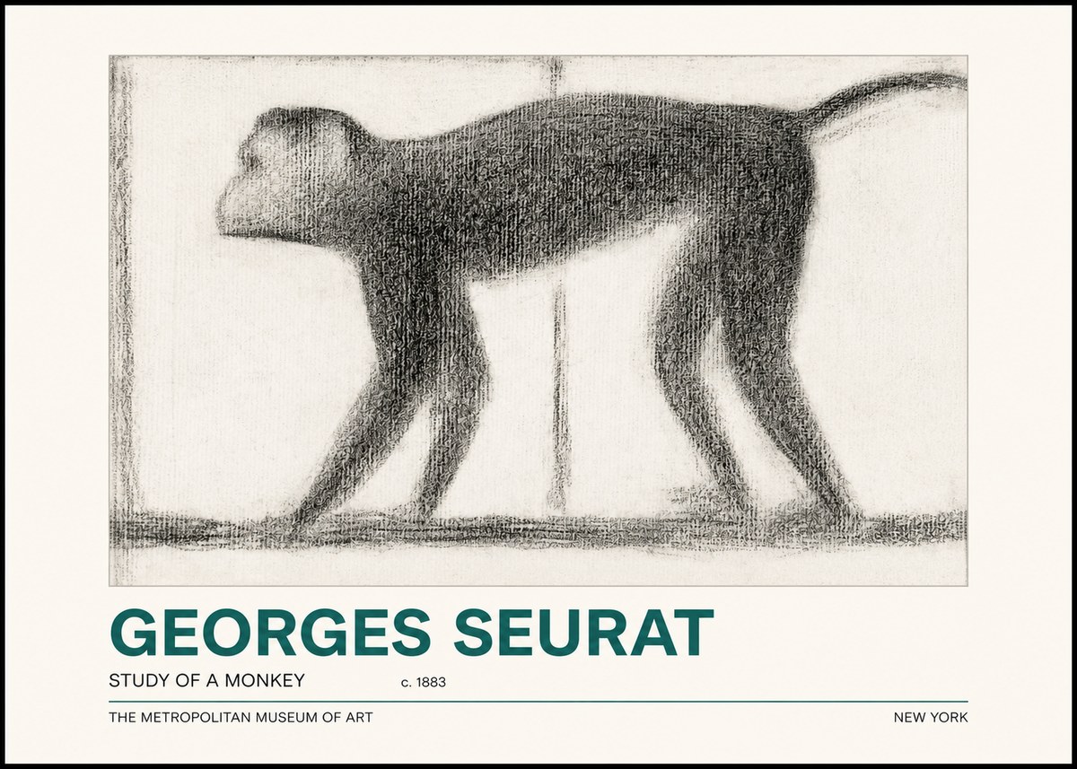 Seurat Study of a Monkey No2 - Poszter