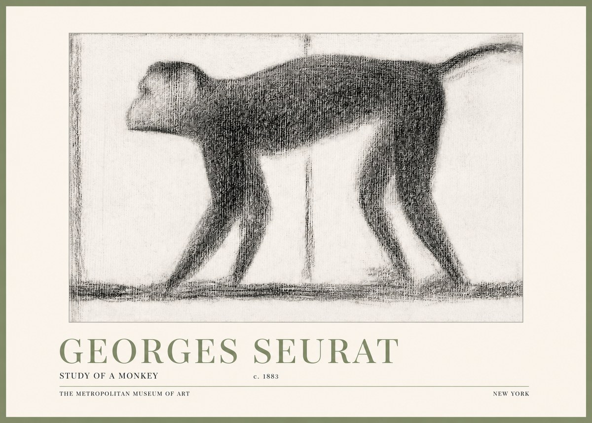 Seurat Study of a Monkey No3 - Poszter