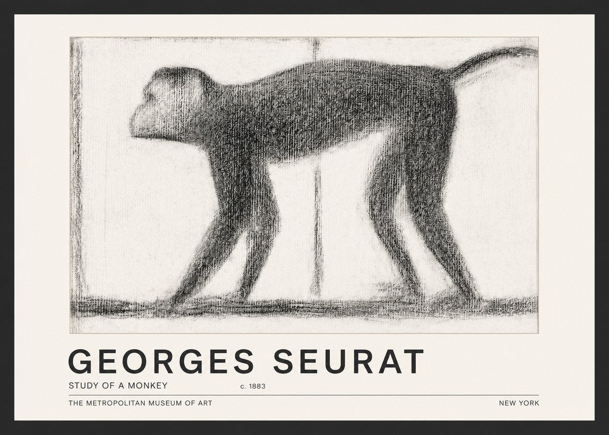 Seurat Study of a Monkey No5 - Poszter