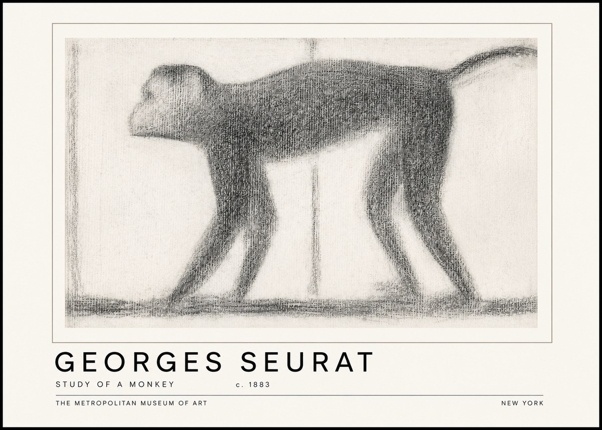 Seurat Study of a Monkey No6 - Poszter