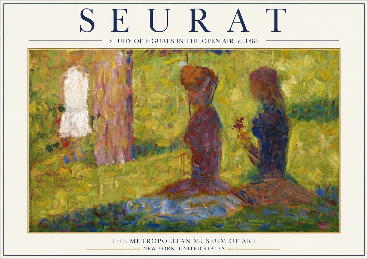 Seurat Study of Figures in the Open Air, C. 1886 No6 - Poszter