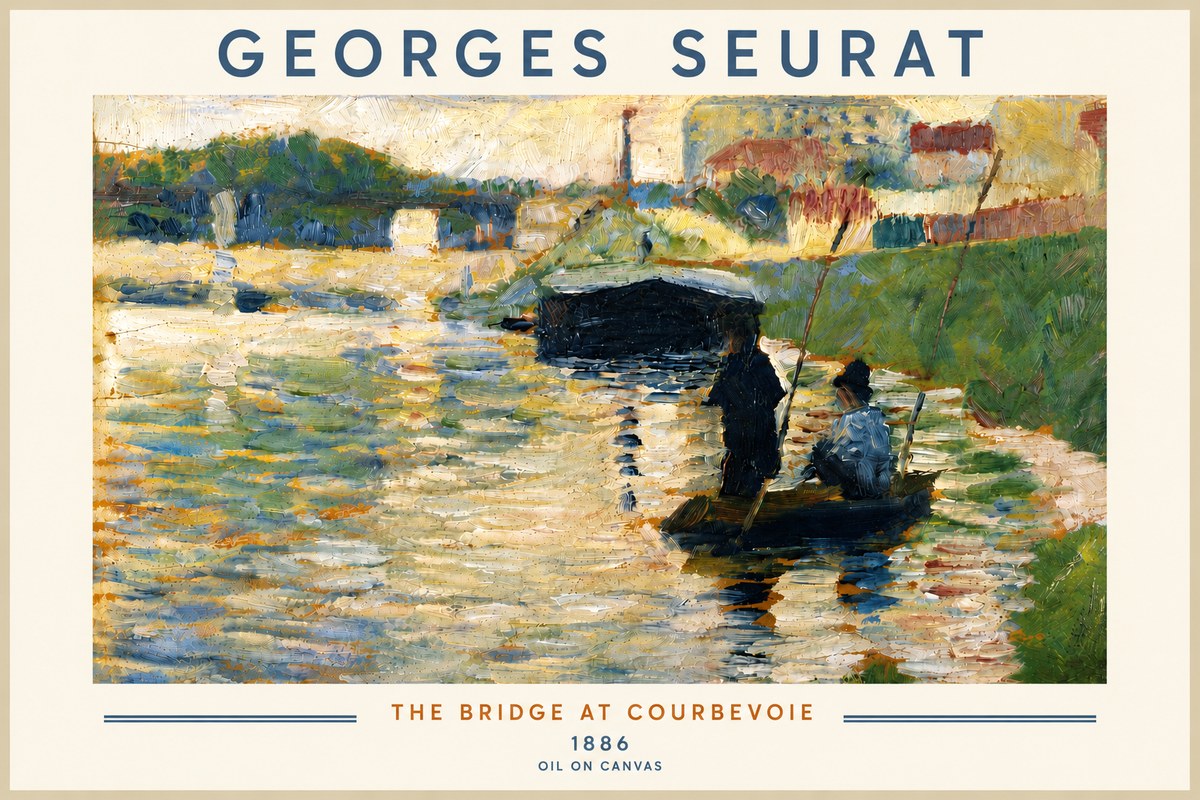 Seurat The Bridge at Courbevoie No6 - Poszter