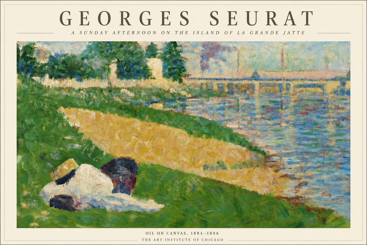 Seurat A Sunday Afternoon on the Island of La Grande Jatte II No4 - Poszter