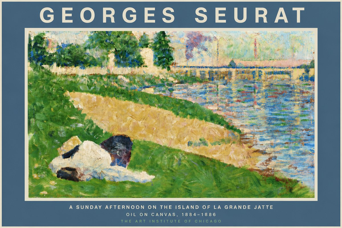 Seurat A Sunday Afternoon on the Island of La Grande Jatte II No5 - Poszter