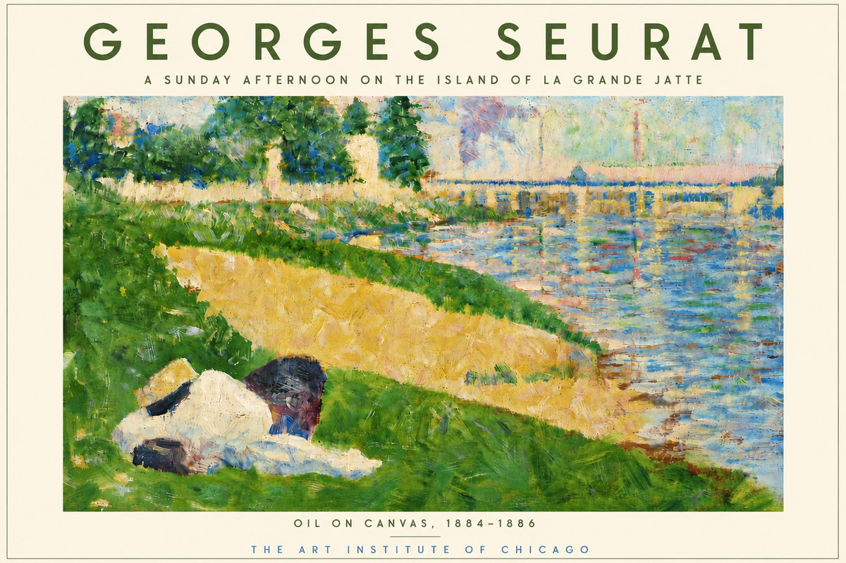 Seurat A Sunday Afternoon on the Island of La Grande Jatte II No6 - Poszter