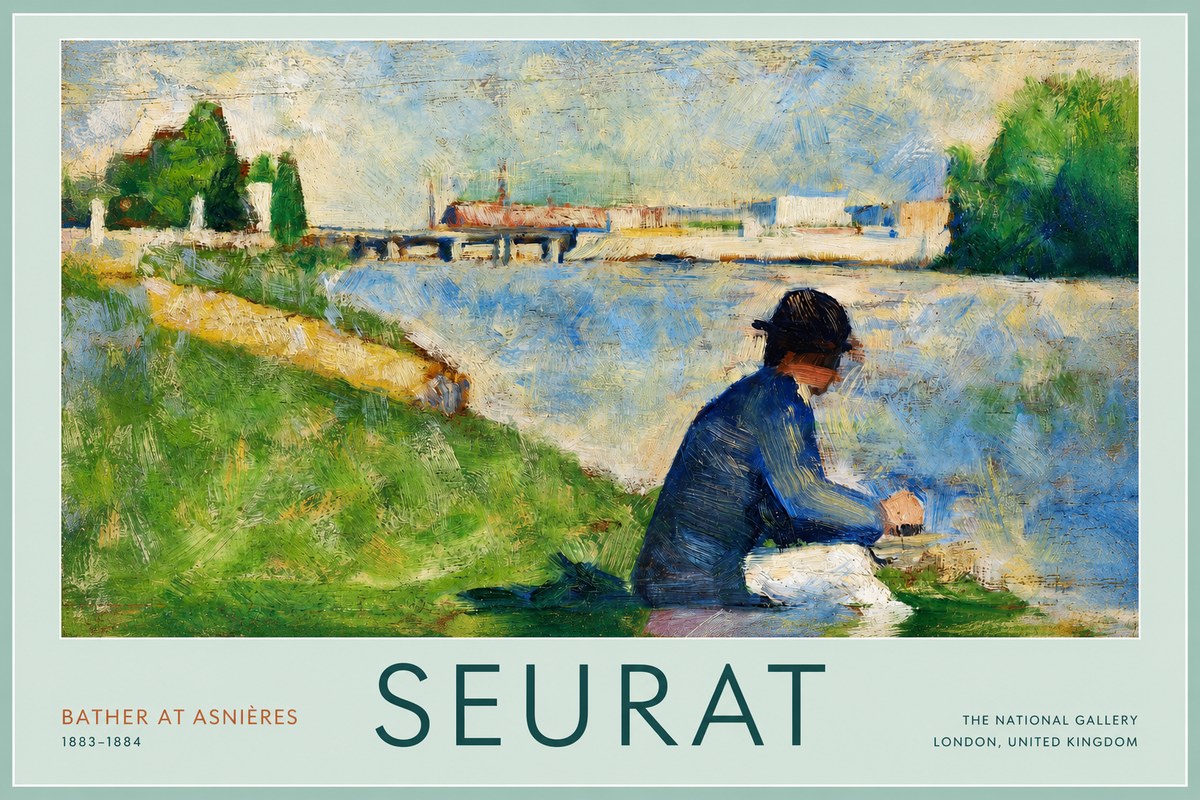 Seurat Bather at Asnières No2 - Poszter