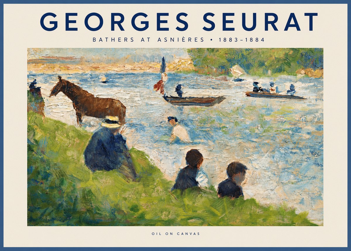 Seurat Bathers at Asnières II No2 - Poszter