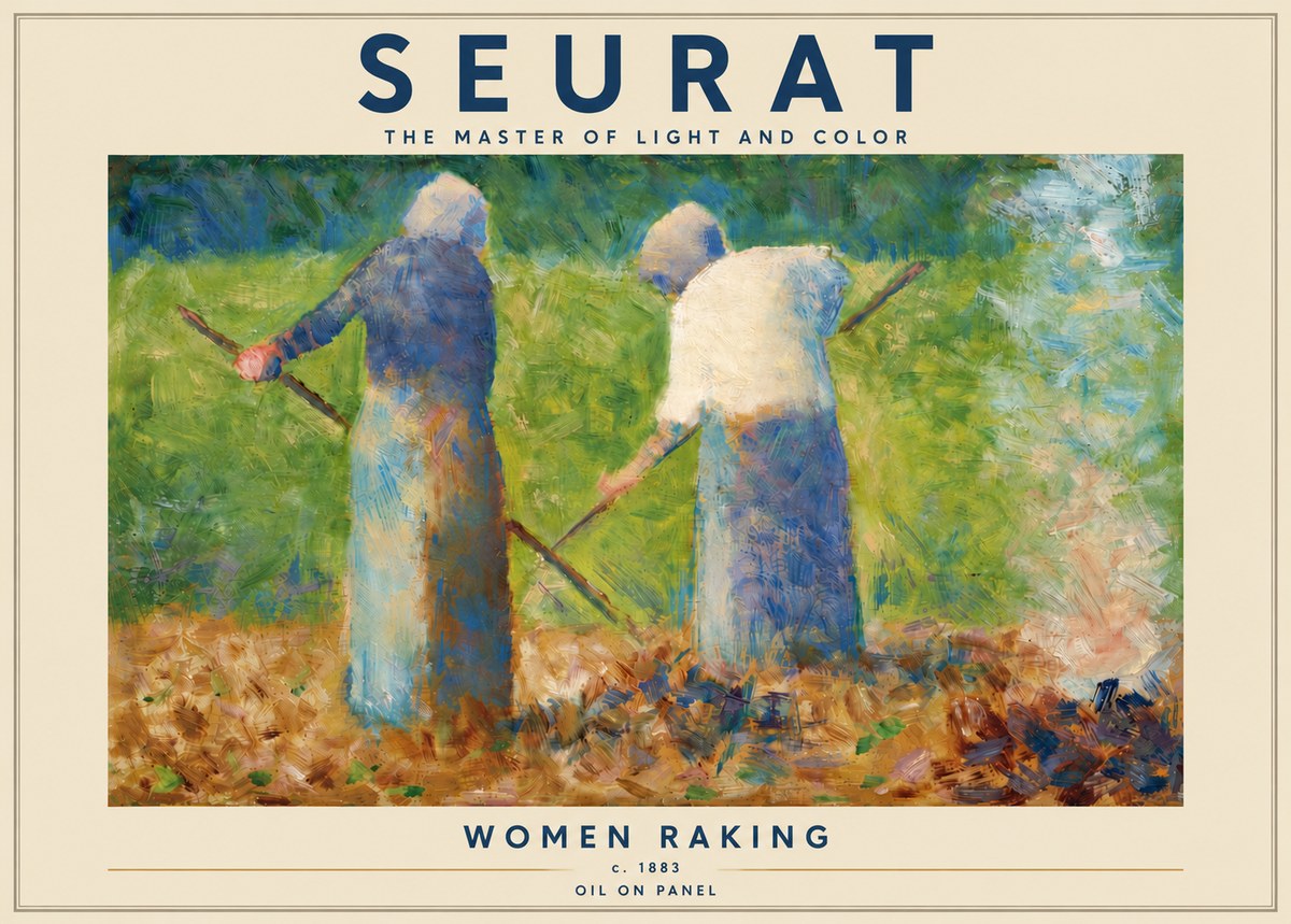 Seurat Women Raking No5 - Poszter