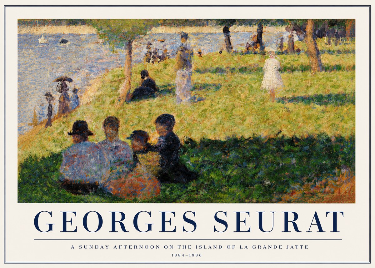 Seurat A Sunday Afternoon on the Island of La Grande Jatte IV No3 - Poszter