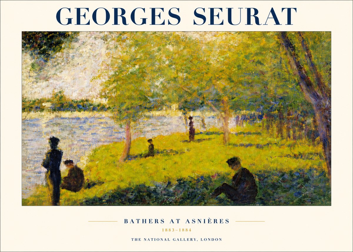 Seurat Bathers at Asnières IV No3 - Poszter