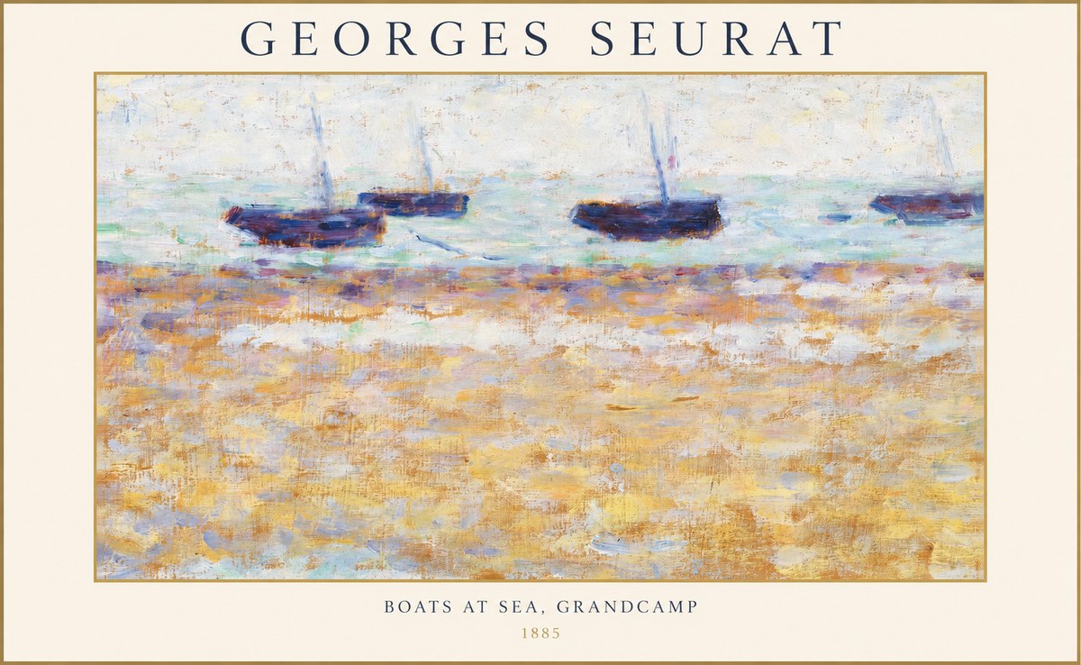 Seurat Boats at Sea, Grandcamp No1 - Poszter