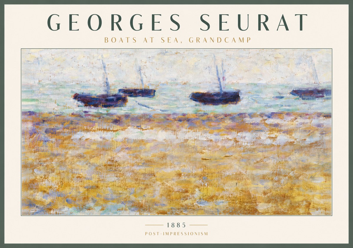 Seurat Boats at Sea, Grandcamp No5 - Poszter