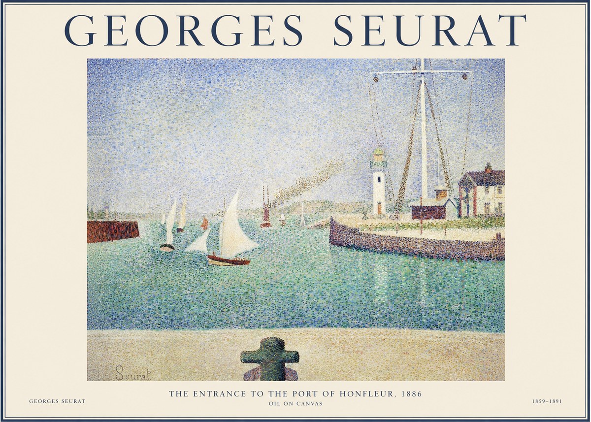 Seurat The Entrance to the Port of Honfleur, 1886 No1 - Poszter
