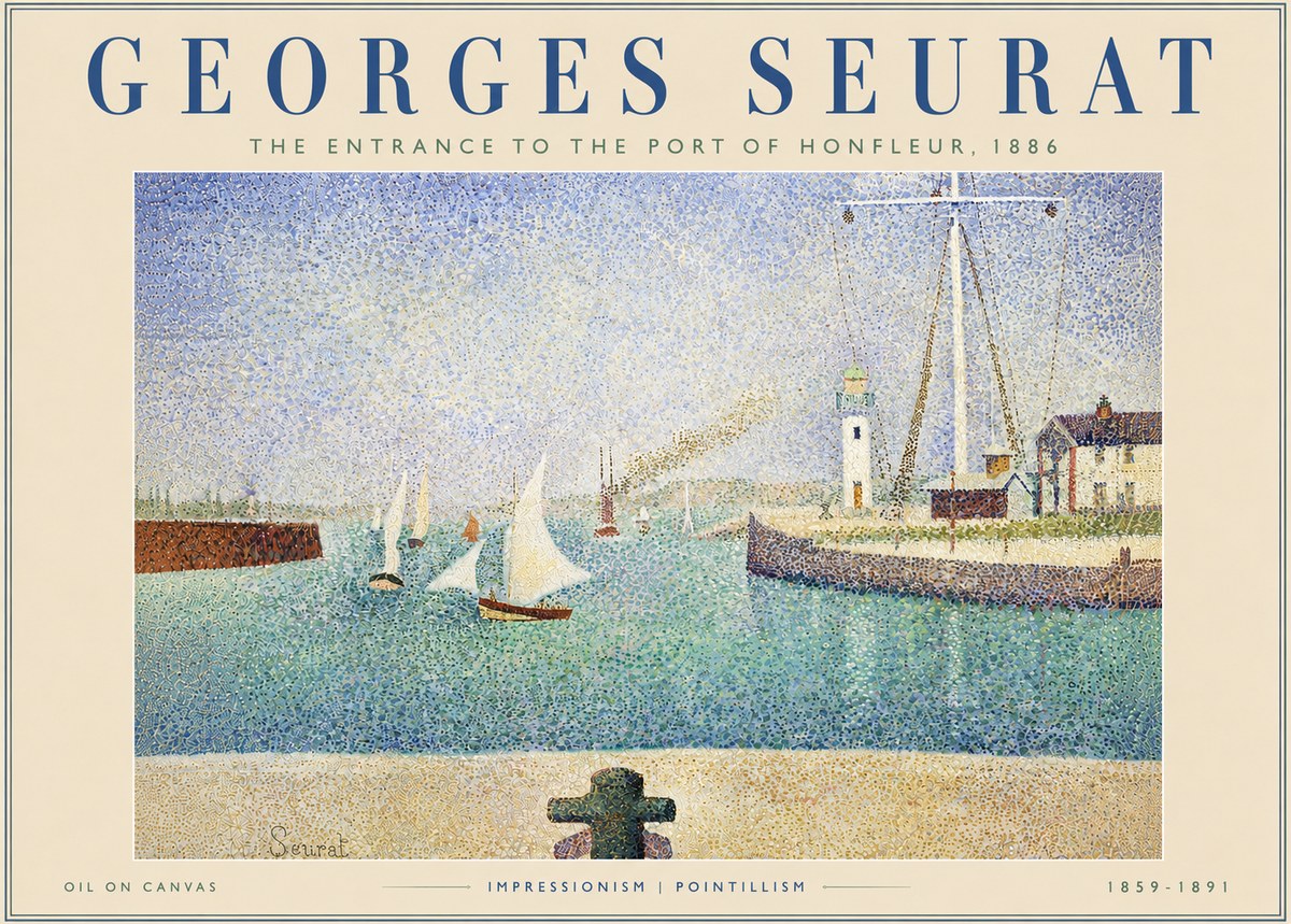 Seurat The Entrance to the Port of Honfleur, 1886 No5 - Poszter