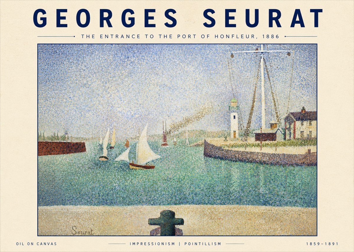 Seurat The Entrance to the Port of Honfleur, 1886 No6 - Poszter