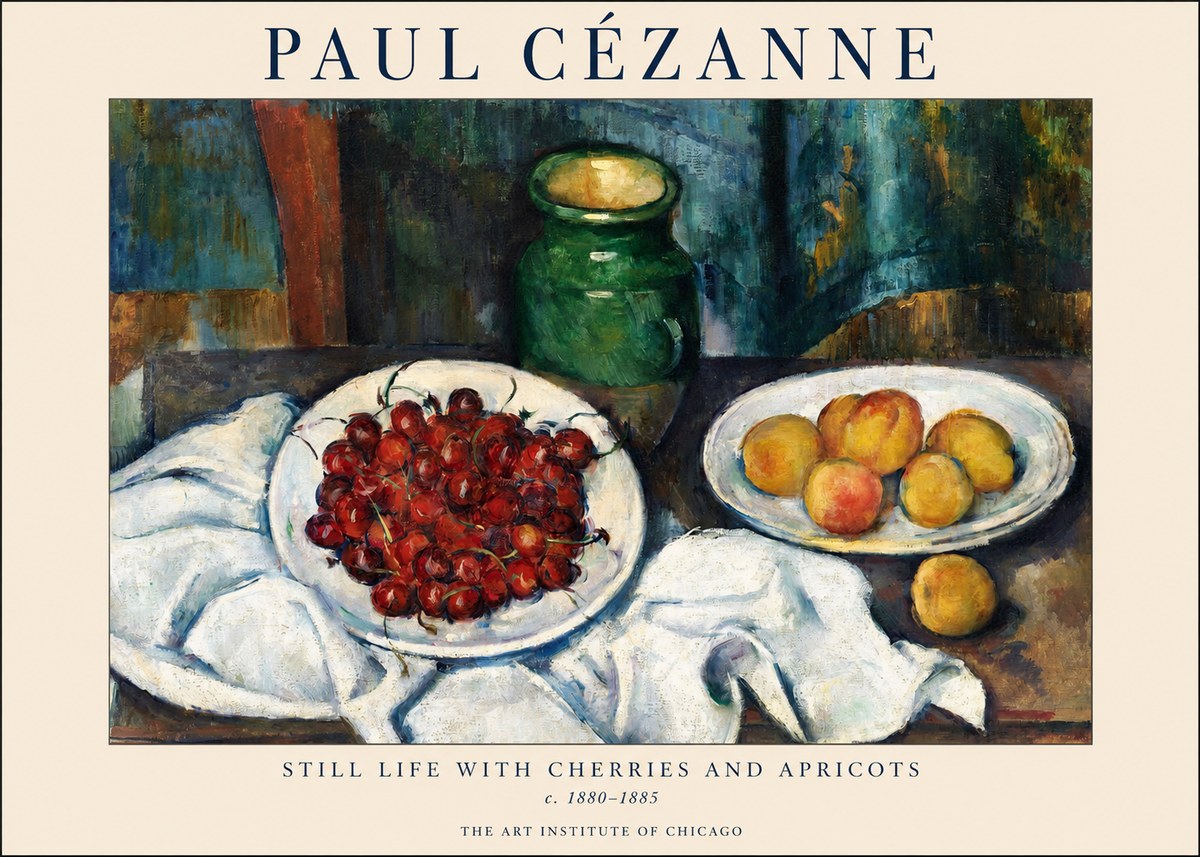 Paul Cézanne Still Life with Cherries and Apricots No1 - Poszter