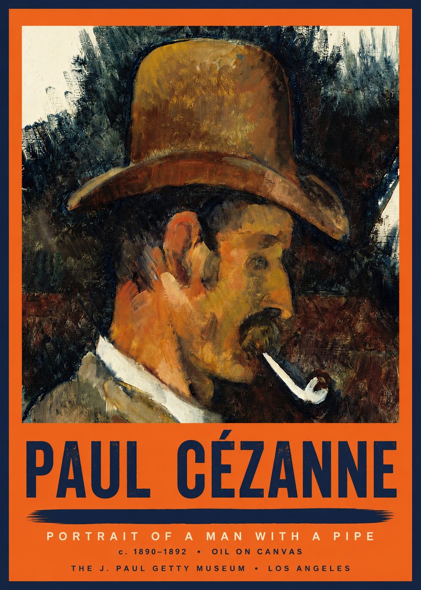 Paul Cézanne Portrait of a Man with a Pipe No2 - Poszter