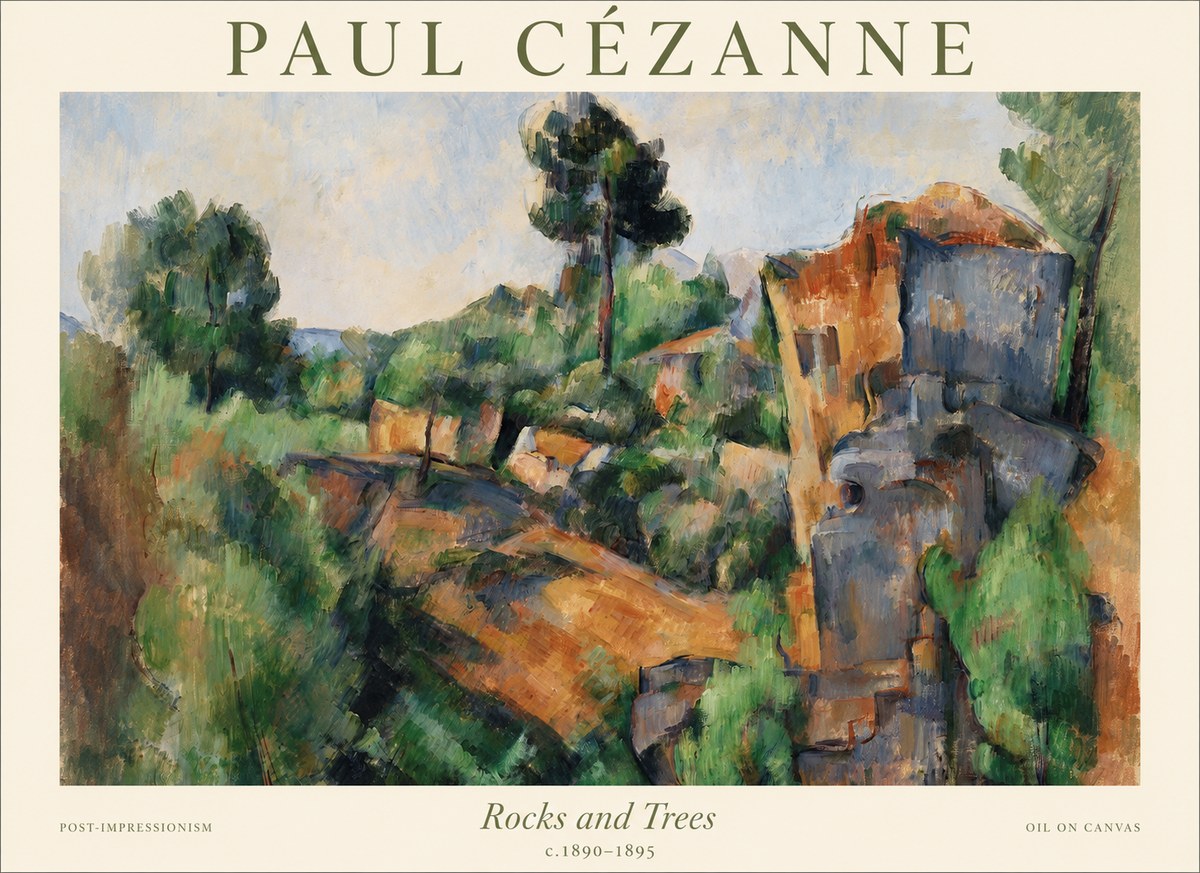 Paul Cézanne Rocks and Trees I No1 - Poszter