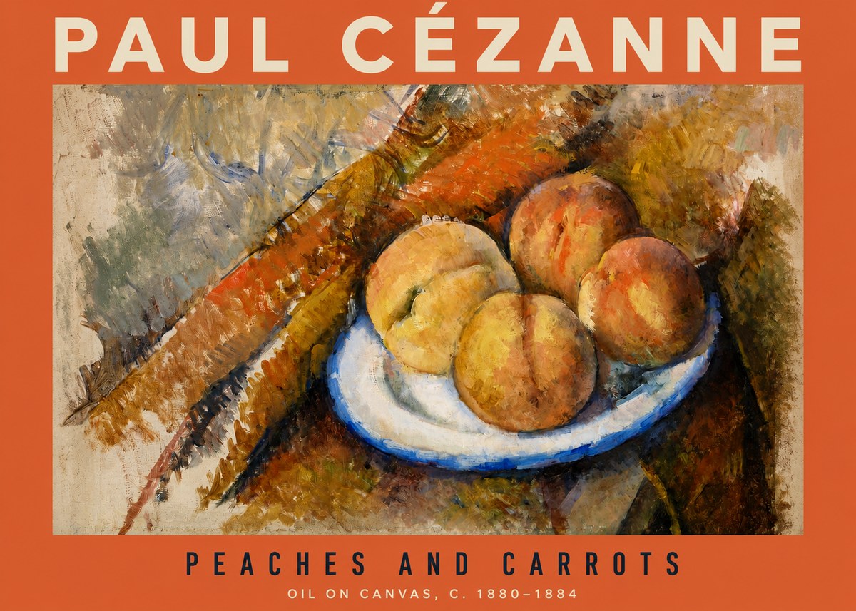 Paul Cézanne Peaches and Carrots No2 - Poszter