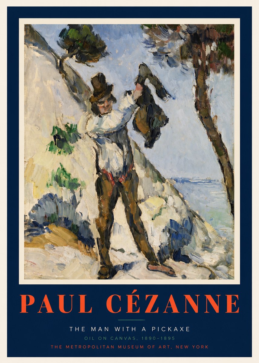 Paul Cézanne The Man with a Pickaxe No2 - Poszter