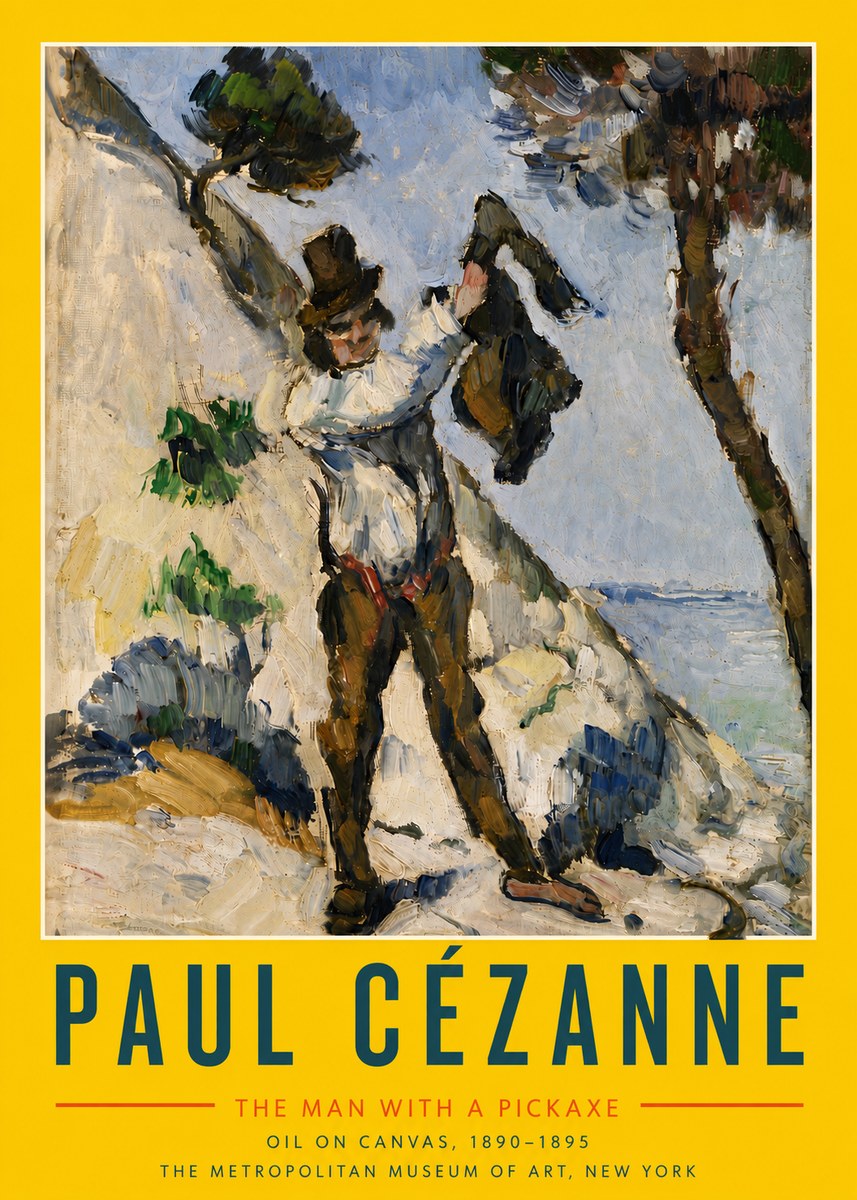 Paul Cézanne The Man with a Pickaxe No6 - Poszter