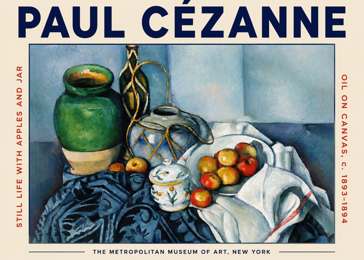 Paul Cézanne Still Life with Apples and Jar No4 - Poszter