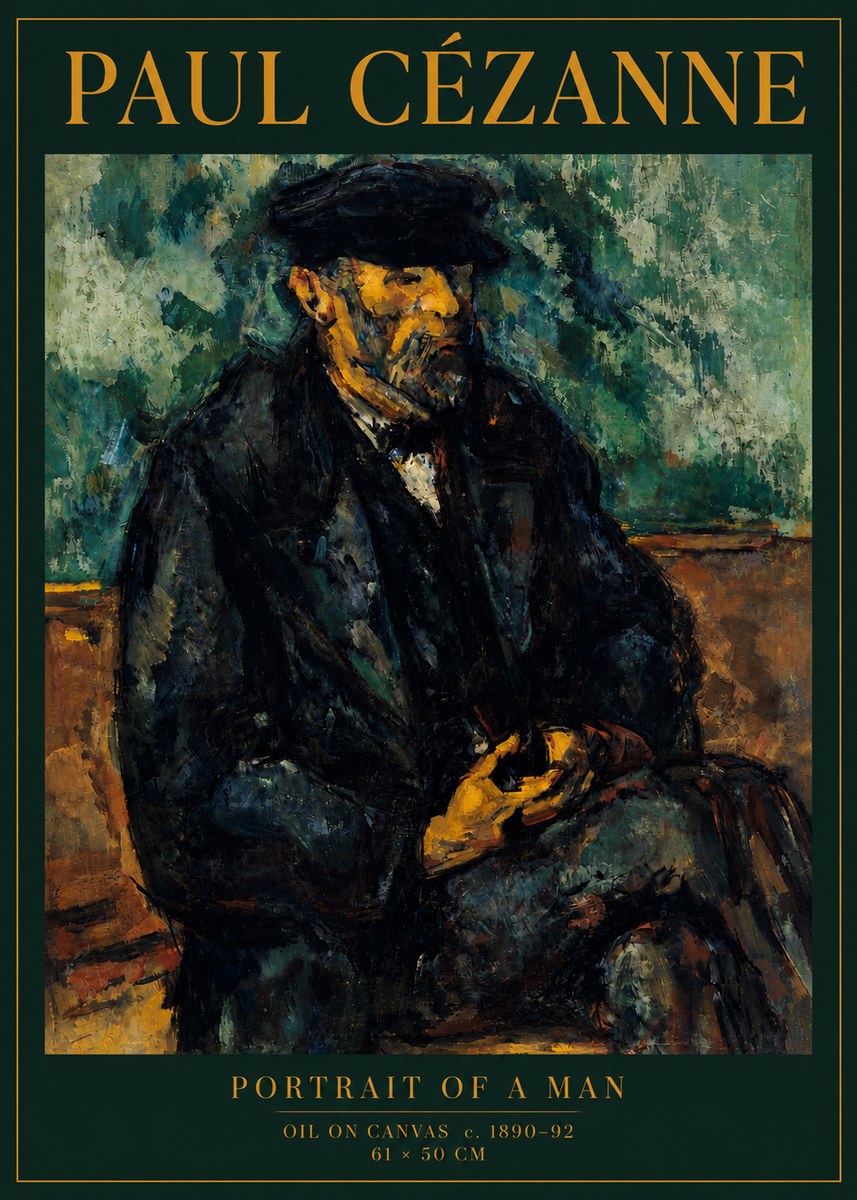 Paul Cézanne Portrait of a Man I No5 - Poszter