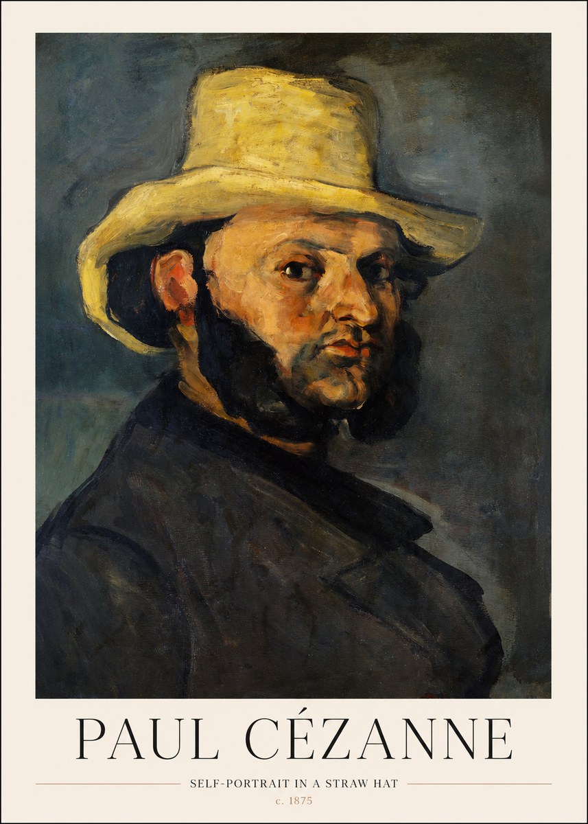 Paul Cézanne Self-portrait in a Straw Hat No1 - Poszter