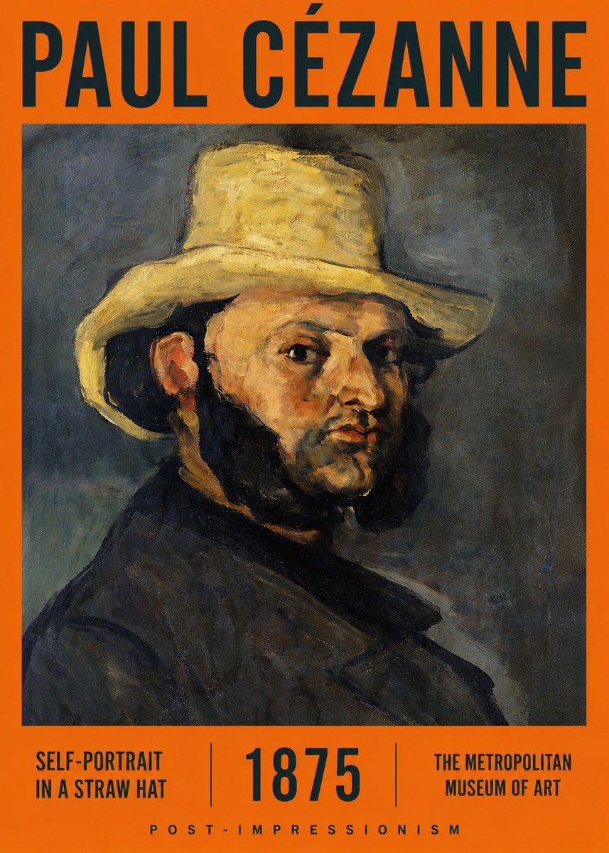 Paul Cézanne Self-portrait in a Straw Hat No2 - Poszter